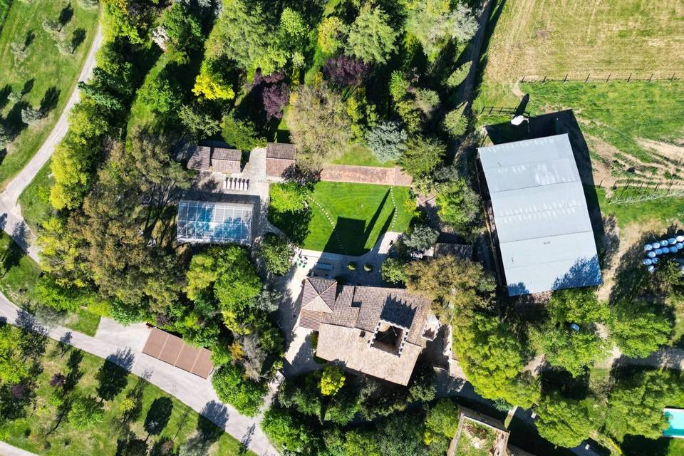 Vista aérea del jardín