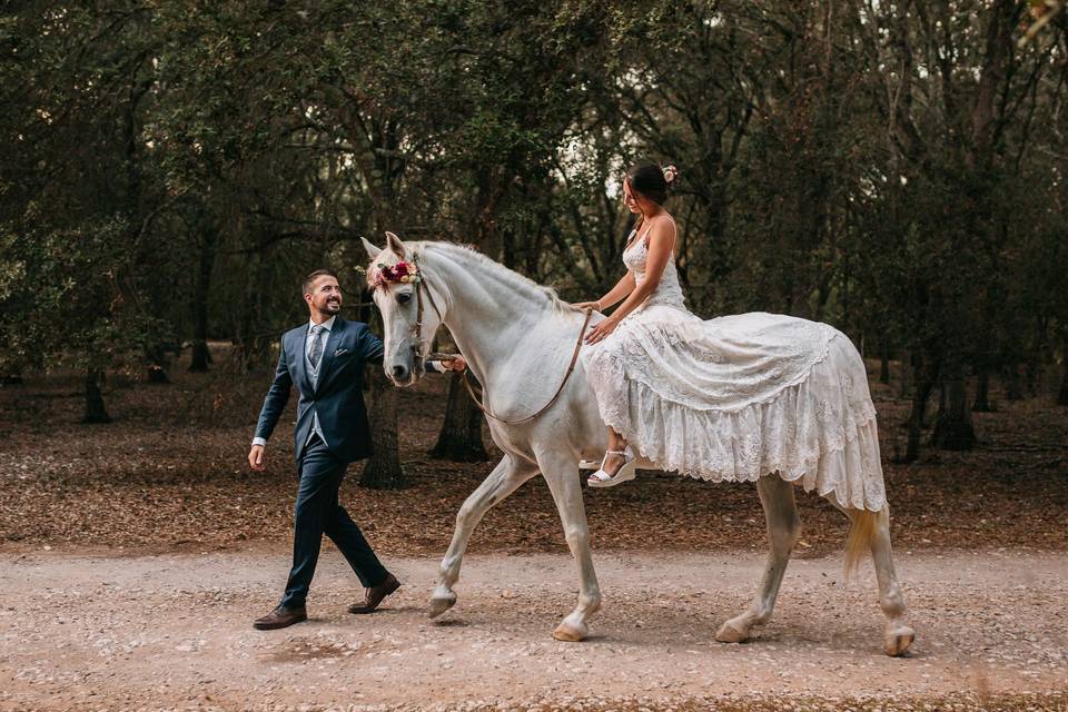 Boda y ceremonia con caballo