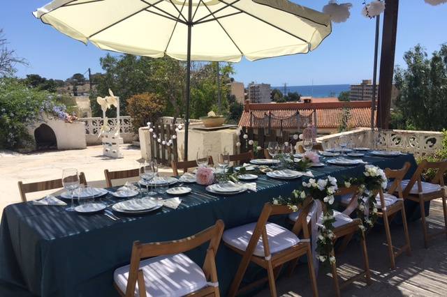 Mesa boda paraíso