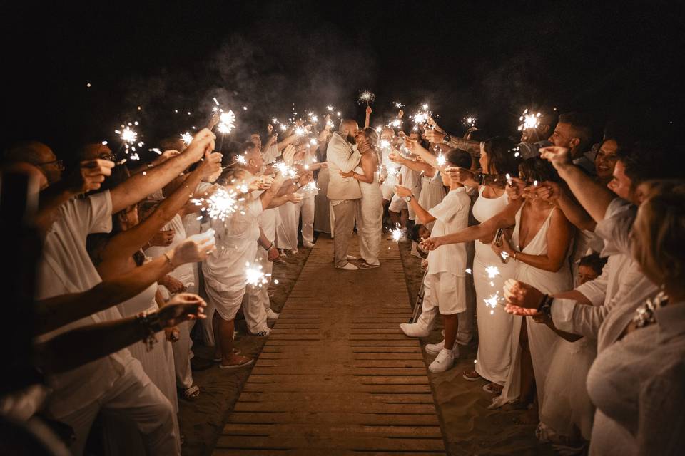 Invitados boda en la playa