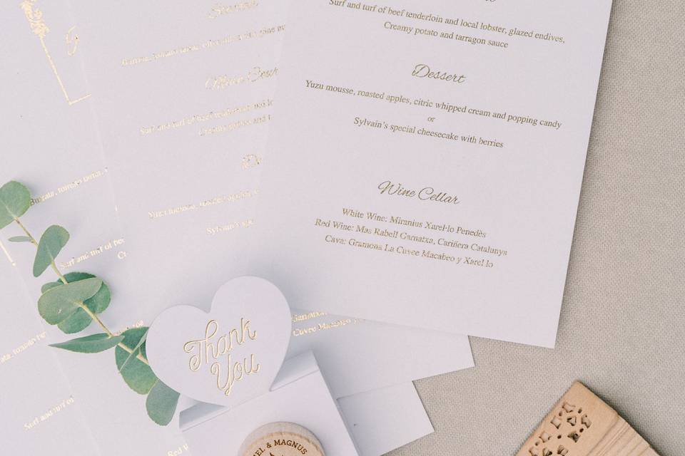 Invitación de boda dorado