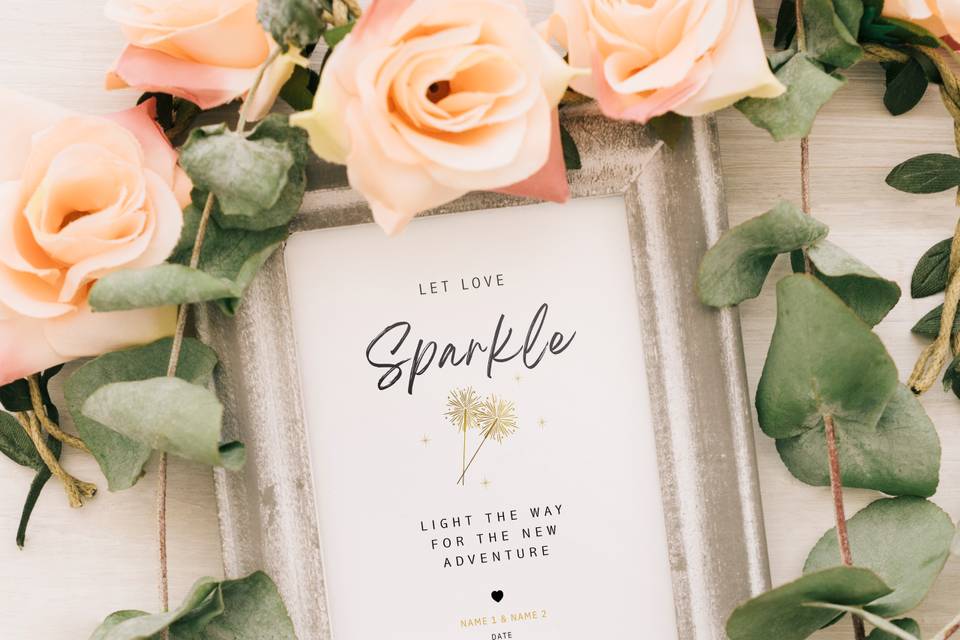 Cartel de boda para bengalas