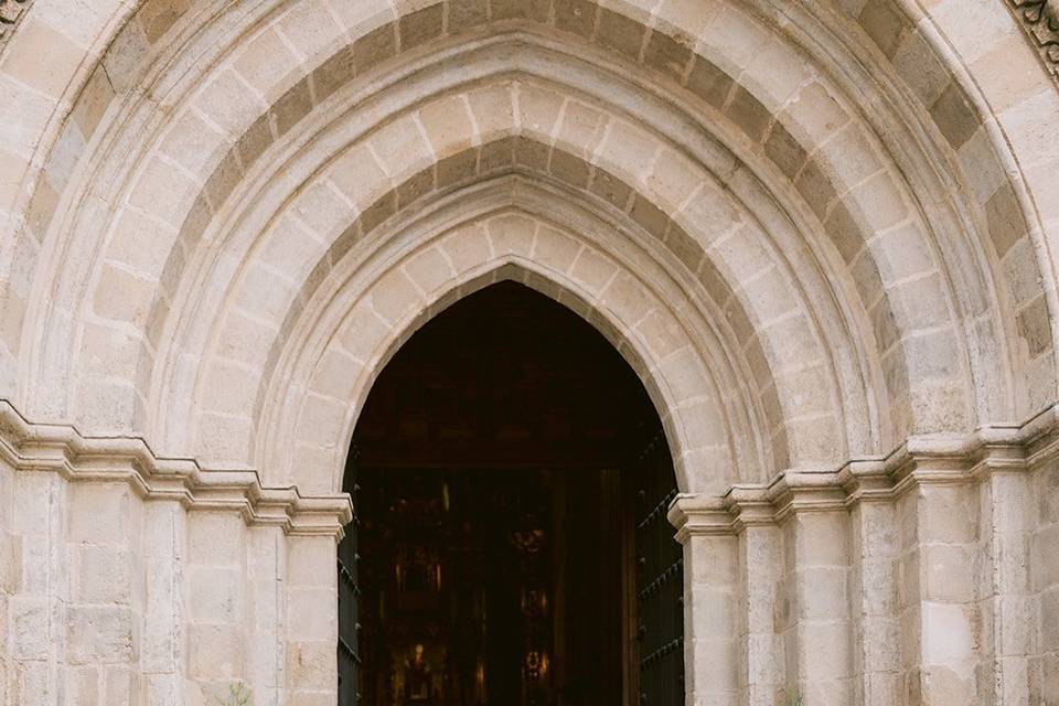 Novia llegando con su padre