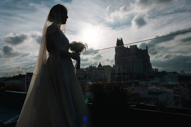 Contra luz de la novia