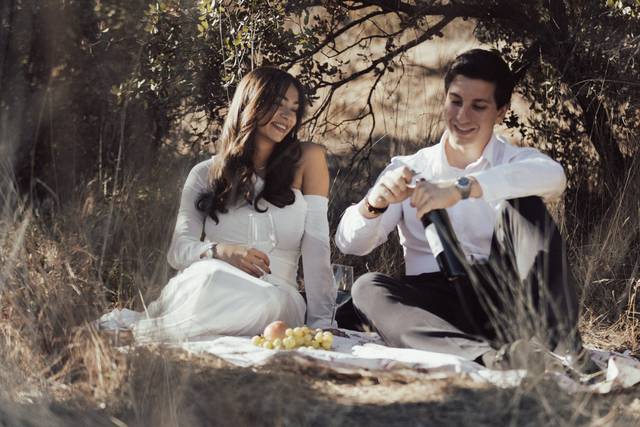 Novios en el picnic