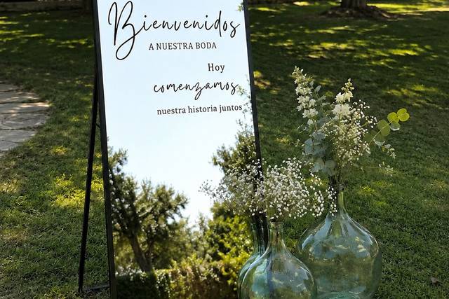 Rincón de bienvenida boda