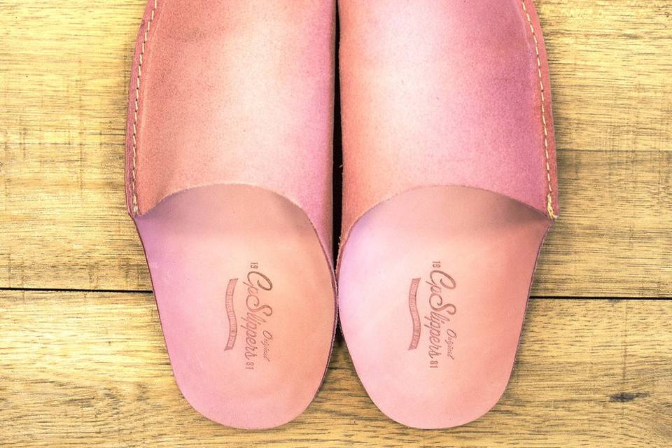 Slippers de piel rosa