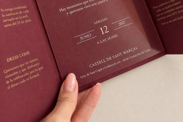 Invitación metacrilato