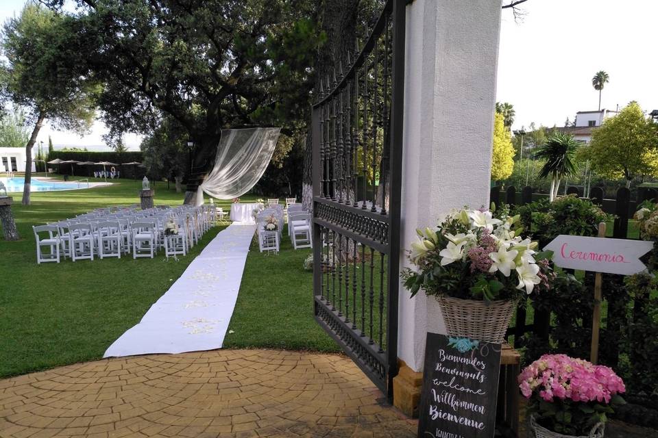 Alfombra nupcial blanca