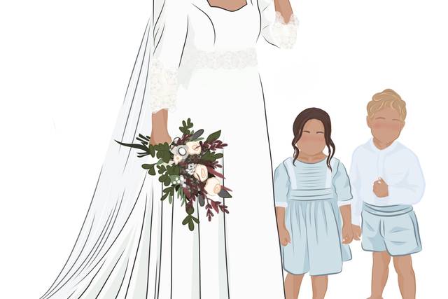 Ilustración de novia