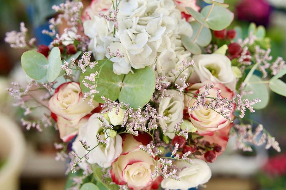 Ramo de novia hortensias