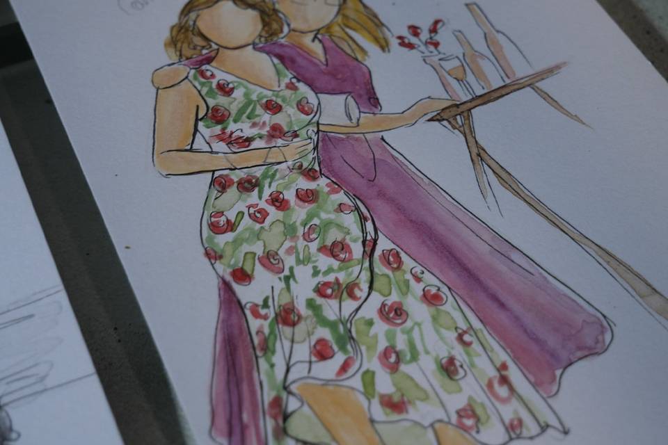 Dibujos de invitados de boda