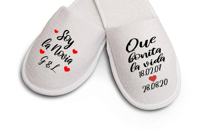 Zapatilla de novia personalizada