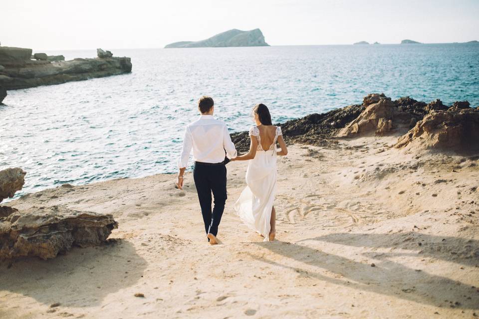 Recién casados en Cala Conta