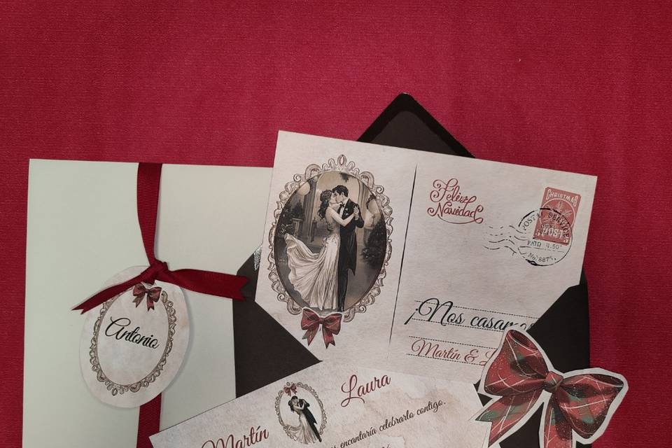 Invitación Navidad Vintage