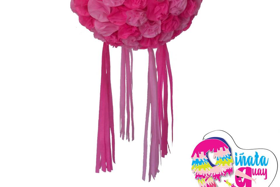 Piñata de flores (rosa-fucsia)