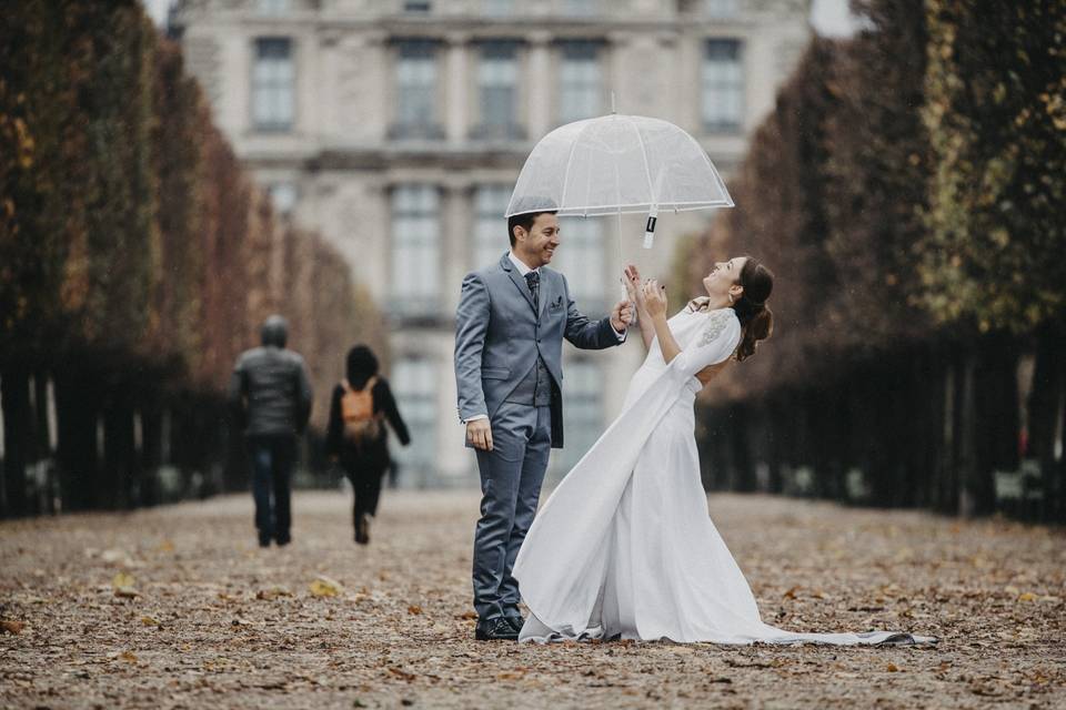 Bajo la lluvia de París