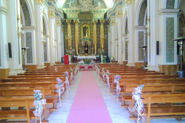 Decoración pasillo nupcial