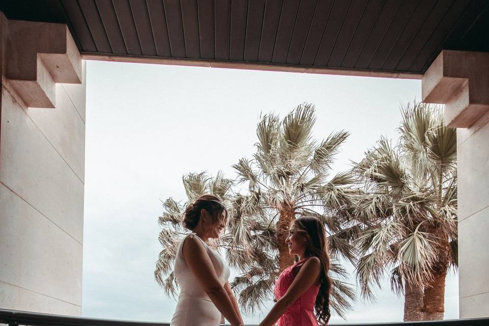 Hermanas antes de la ceremonia