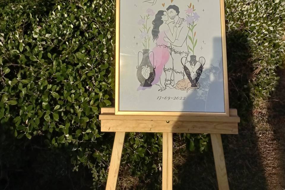 Ilustración personalizada de pareja