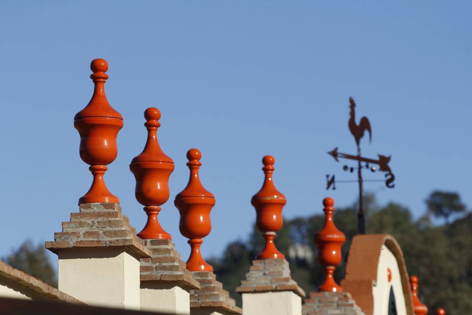 Templete al fondo de la rosaleda