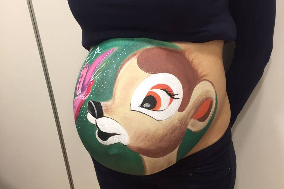 Belly painting bambi