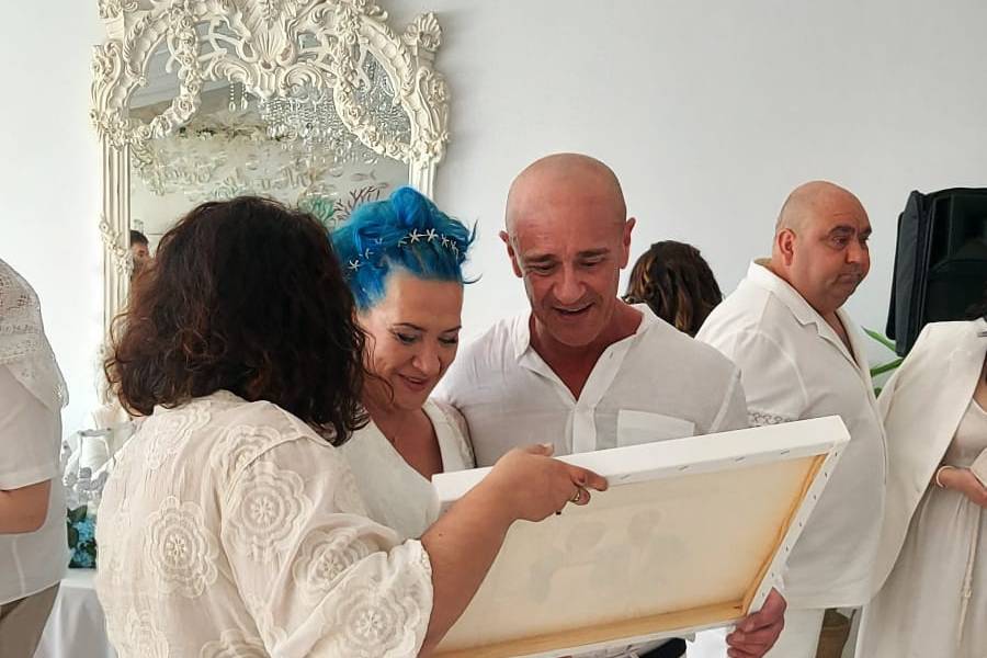 Entrega retrato en vivo (boda)