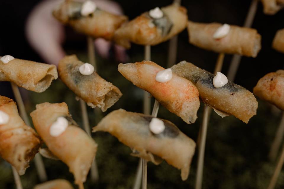Aperitivo:Langostino crujiente