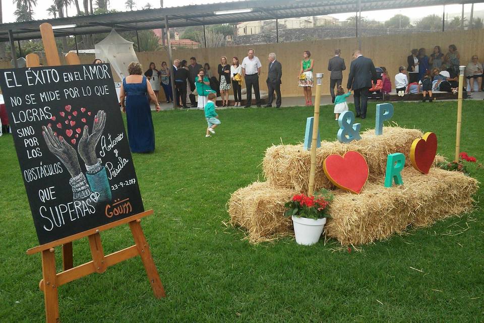 Pizarra de Goum en boda