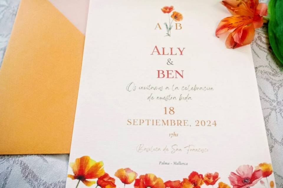 Inv boda floral