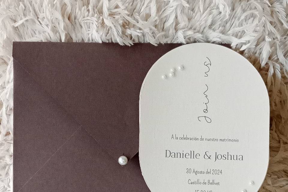 Inv y Sobre Boda Minimalista