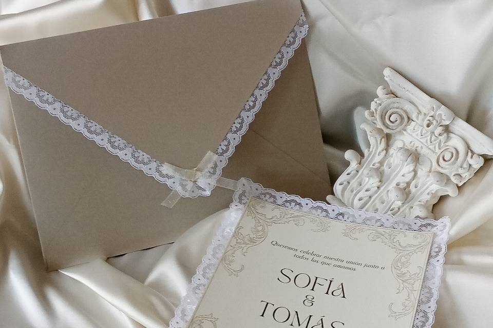 Inv y sobre Boda Vintage
