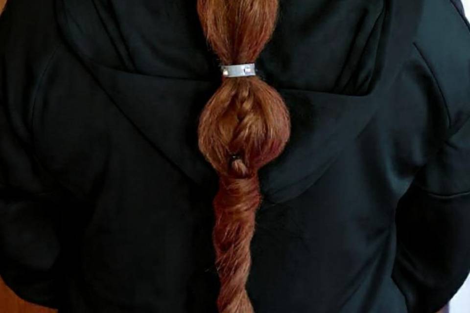 Coleta burbuja con trenza