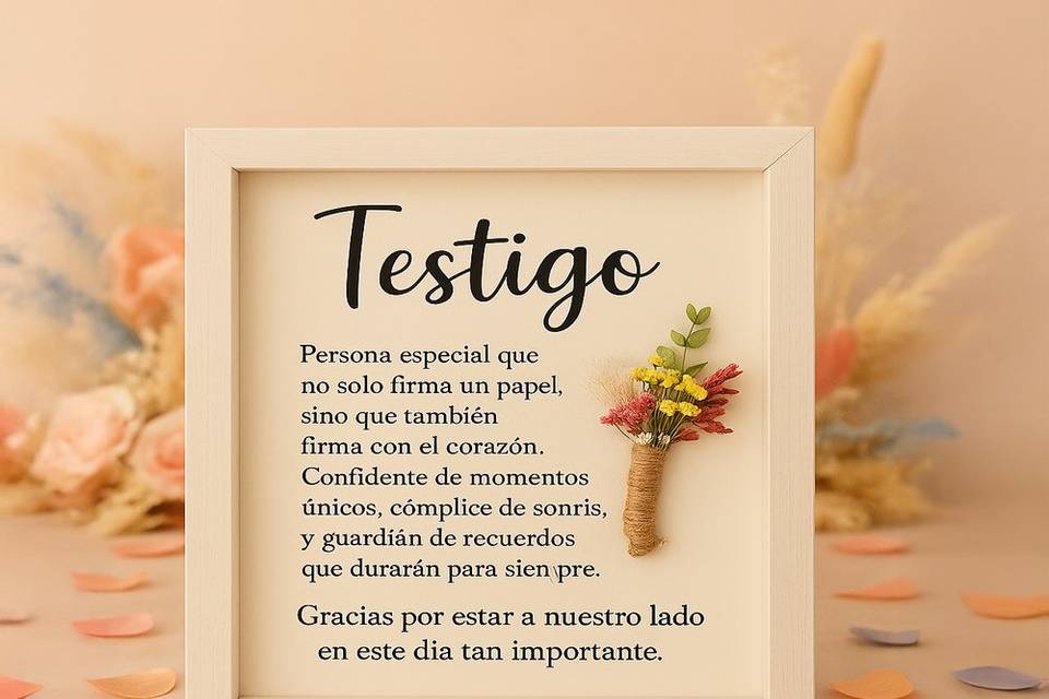 Marco regalo testigos