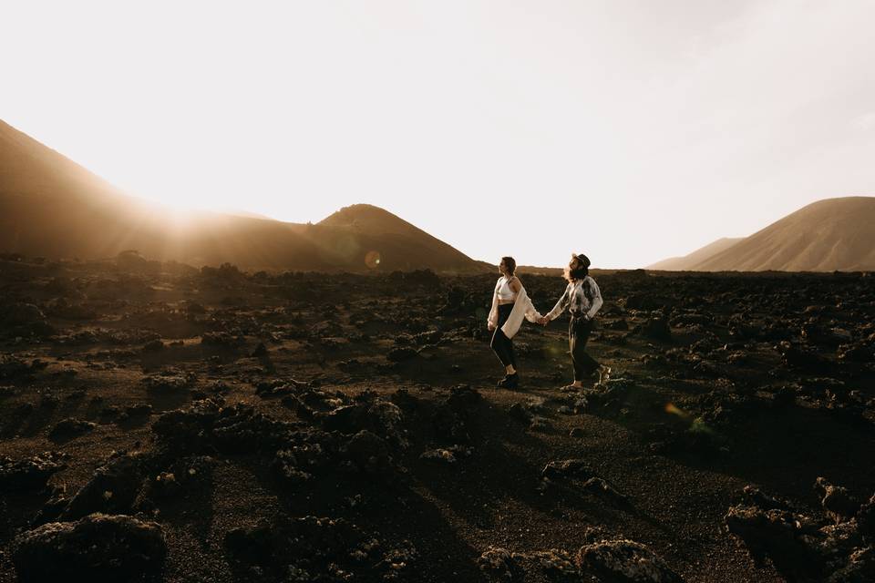 Paseando a los pies de un volcán