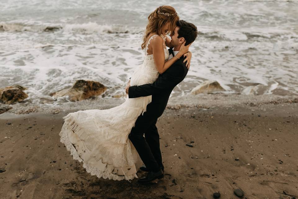 Boda en la orilla de la playa