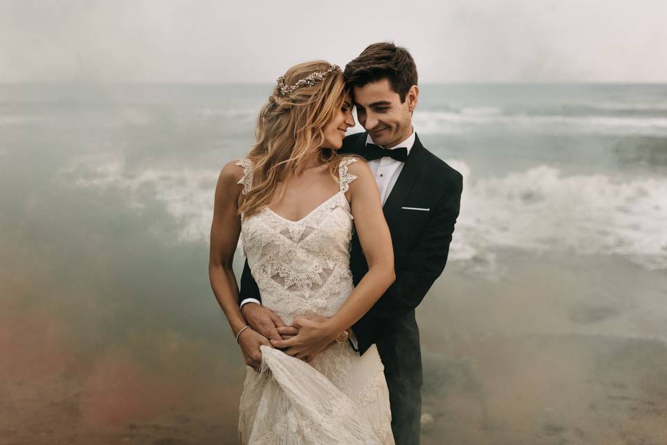 Boda en la orilla de la playa