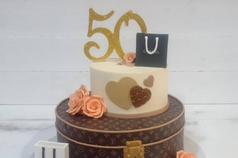 Tarta Fondant Louis Vuitton Logo