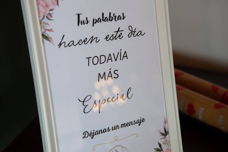 Cartel para el libro de firmas