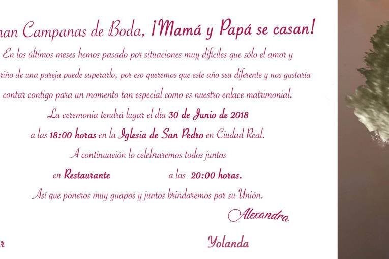 Cartel para boda