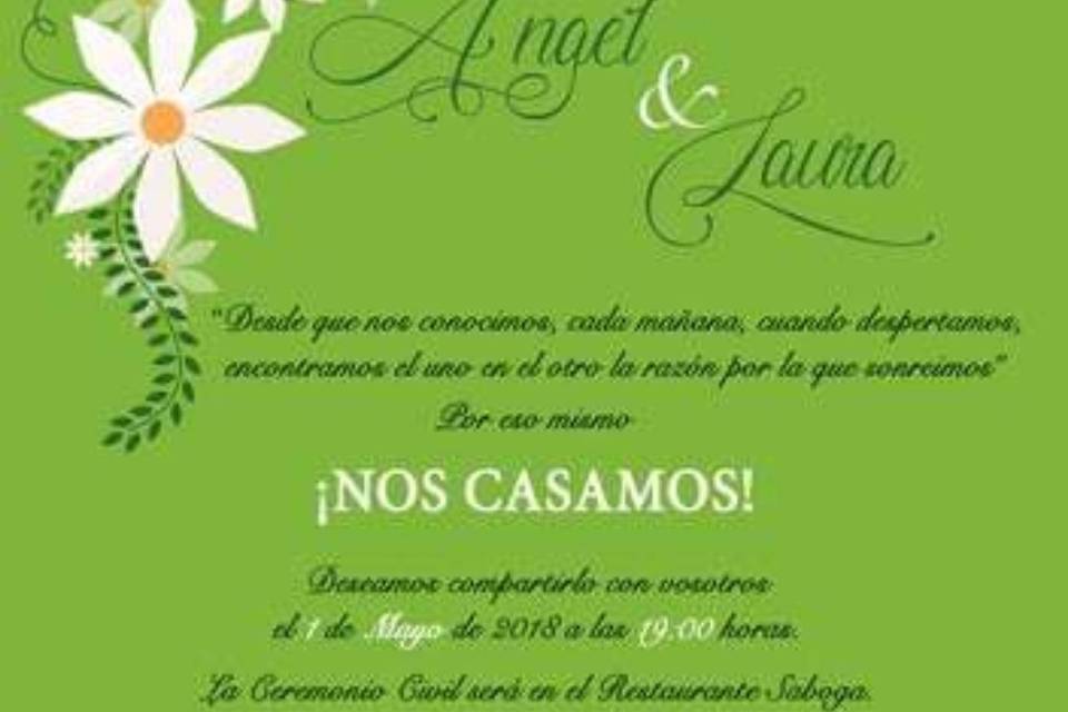 Invitación de boda