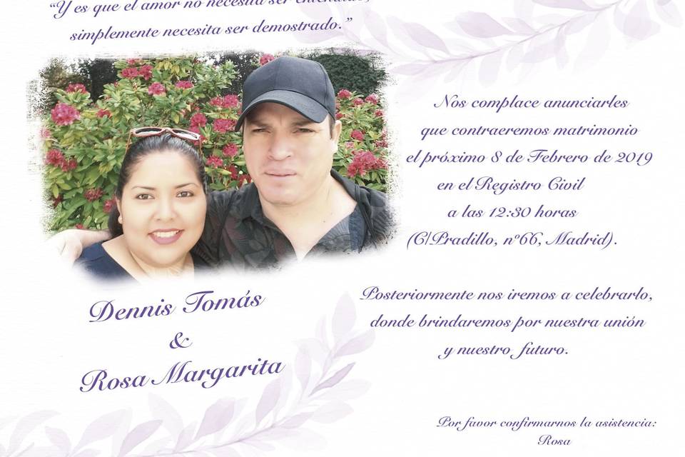 Invitación de boda