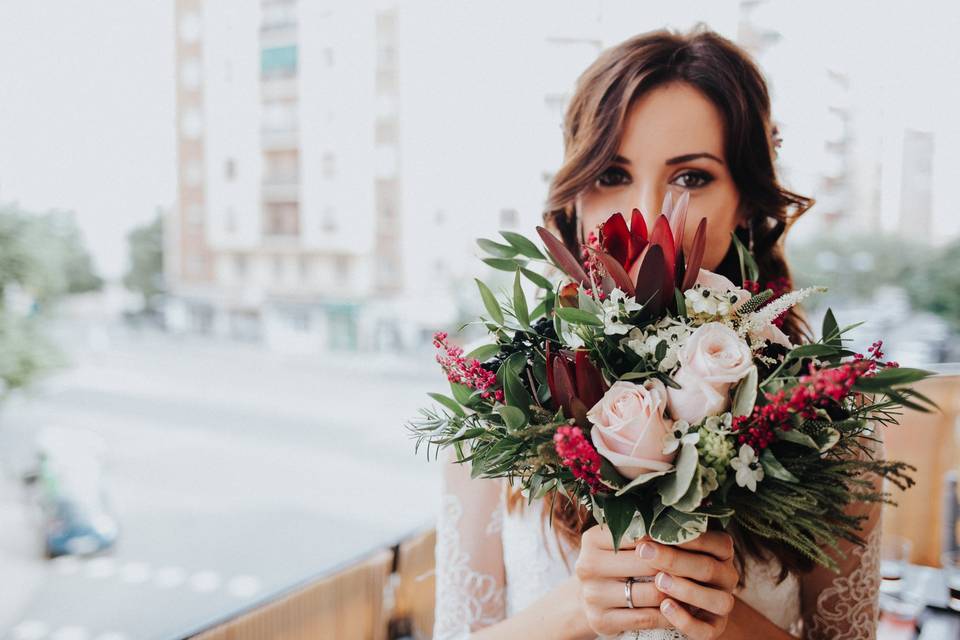 La novia y su ramo