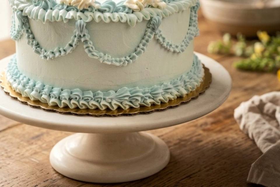 Tarta vintage azul