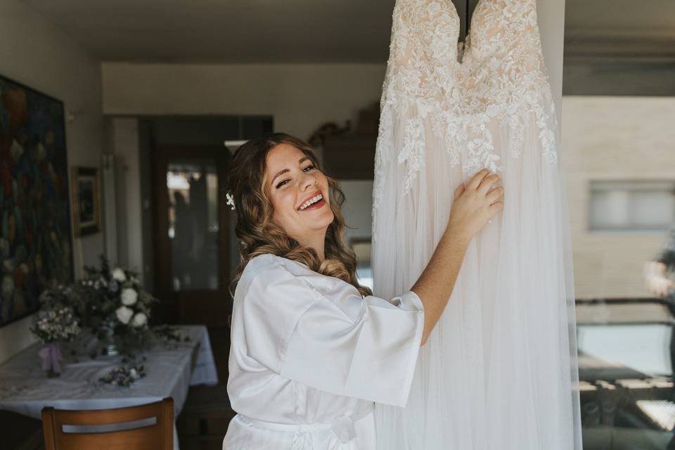 Sophie con el vestido