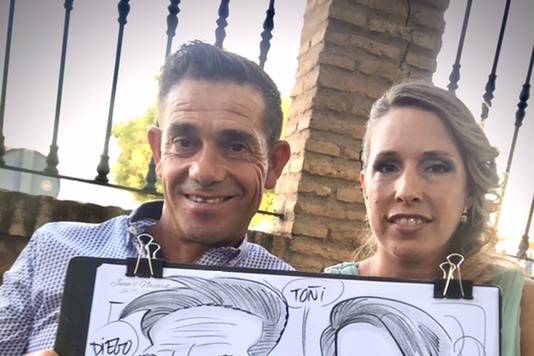 Caricatura boda