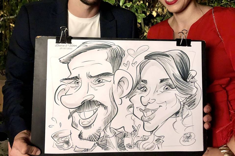 Caricatura boda