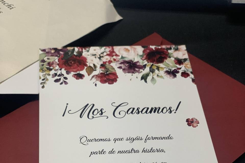 Trasera de la invitación