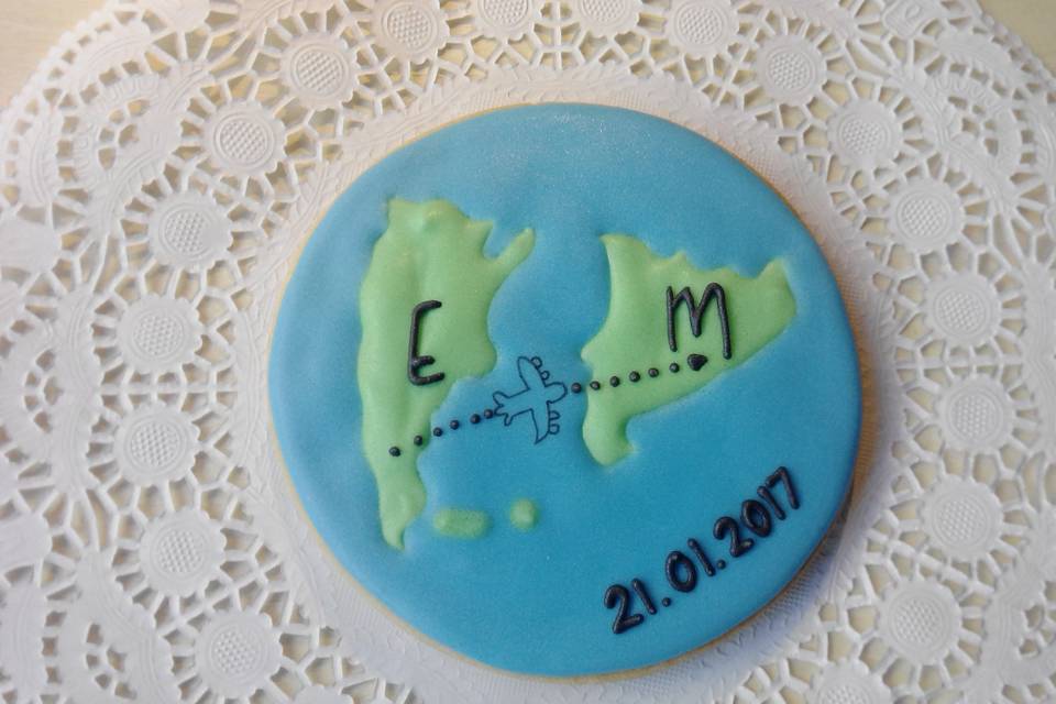 Galleta con logotipo de boda