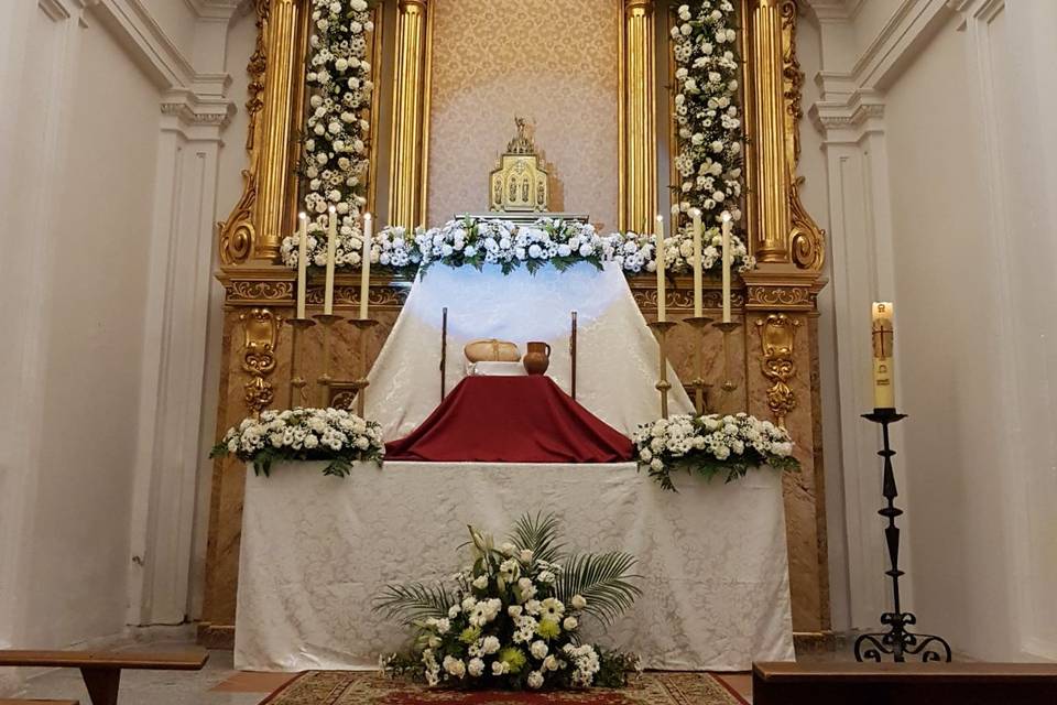 Decoración para la zona del altar